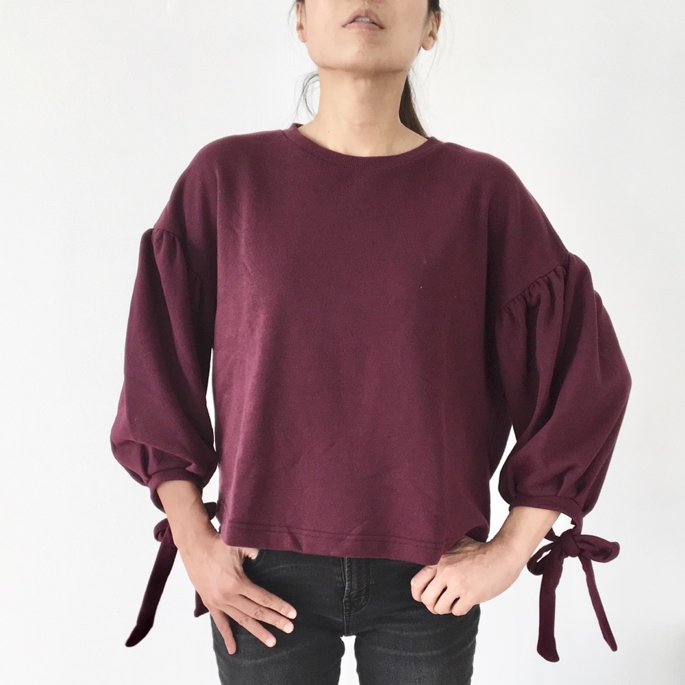 Langley crew sweater top with sleeve detail - Picture 6 of 8